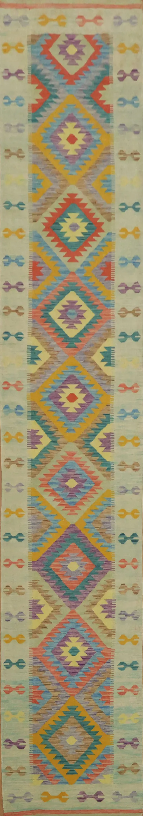 South Western Kilim Wool Runner Rug 3x16