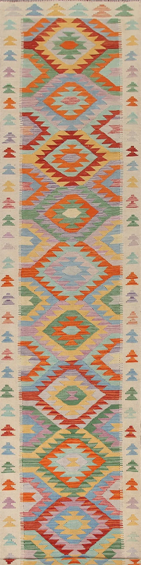 Multicolor Kilim Oriental Runner Rug 3x17