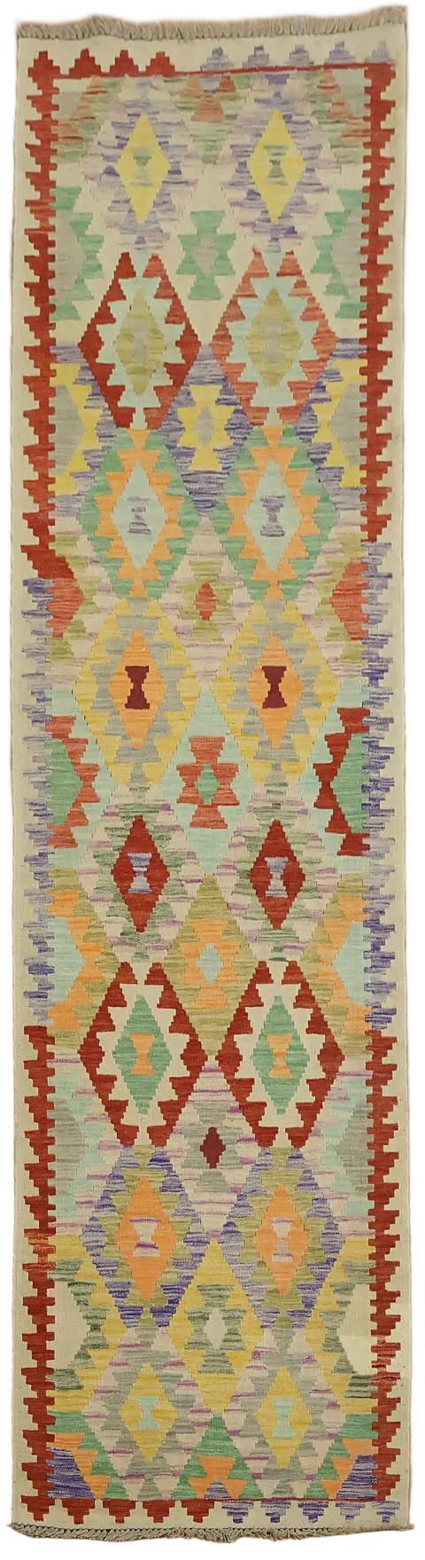 Geometric Kilim Oriental Runner Rug 3x10