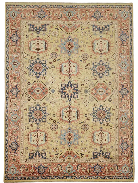 Vegetable Dye Heriz Serapi Handmade Area Rug 9x12