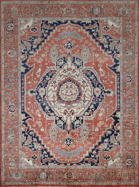 Vegetable Dye Heriz Serapi Area Rug 9x12