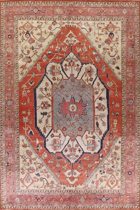 Vegetable Dye Heriz Serapi Large Area Rug 10x14