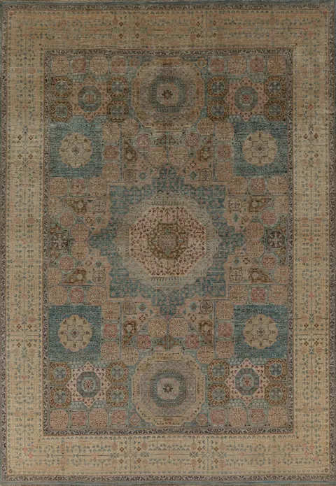 Vegetable Dye Mamluk Handmade Area Rug 8x10