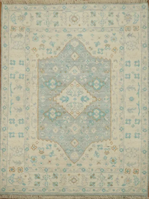 Vegetable Dye Oushak Turkish Foyer Rug 3x4