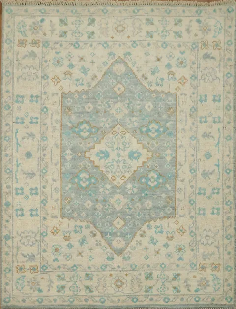 Vegetable Dye Oushak Turkish Accent Rug 3x4