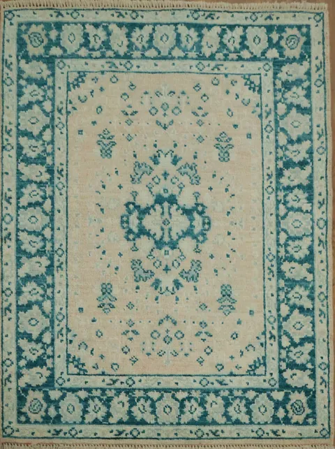Vegetable Dye Oushak Turkish Accent Rug 3x4