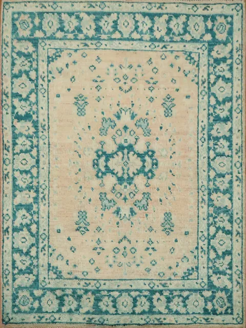 Vegetable Dye Oushak Turkish Accent Rug 3x4