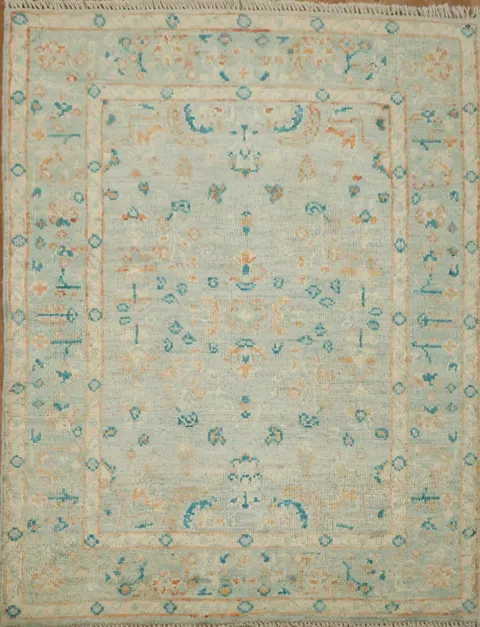 Vegetable Dye Oushak Turkish Accent Rug 3x4