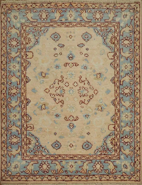 Vegetable Dye Oushak Turkish Foyer Rug 3x4