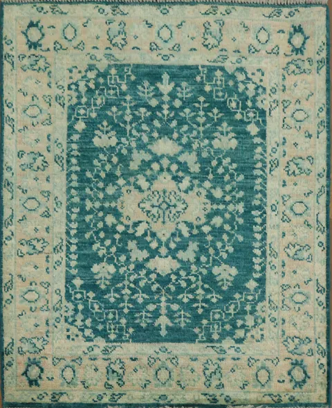 Vegetable Dye Oushak Turkish Foyer Rug 3x4