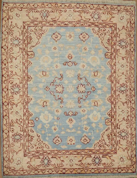 Vegetable Dye Oushak Turkish Accent Rug 3x4