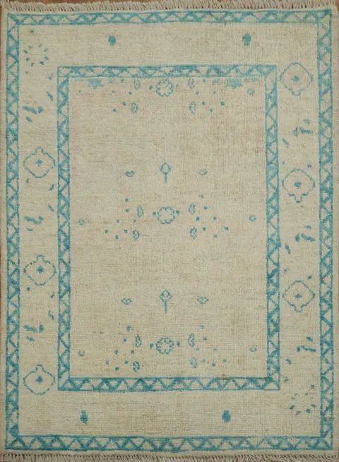 Vegetable Dye Oushak Accent Turkish Rug 3x4