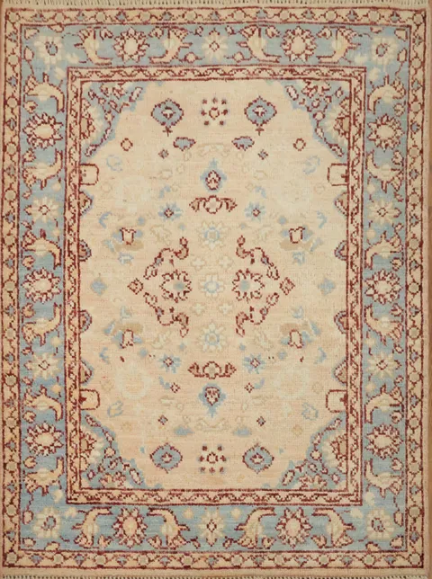 Vegetable Dye Oushak Turkish Foyer Rug 3x4