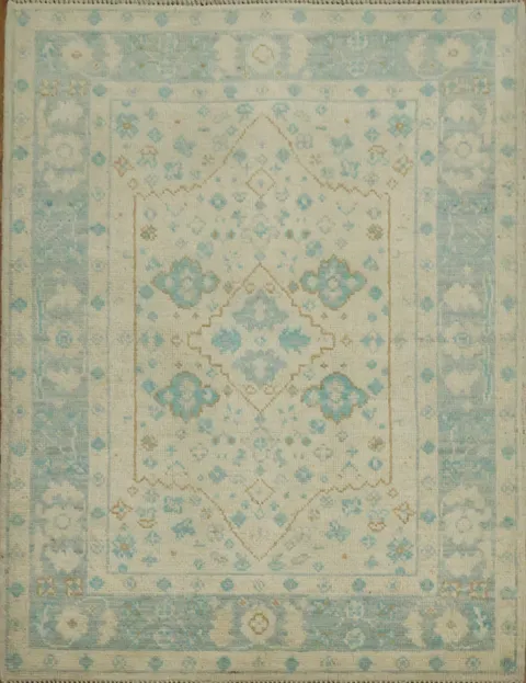 Vegetable Dye Oushak Accent Turkish Rug 3x4