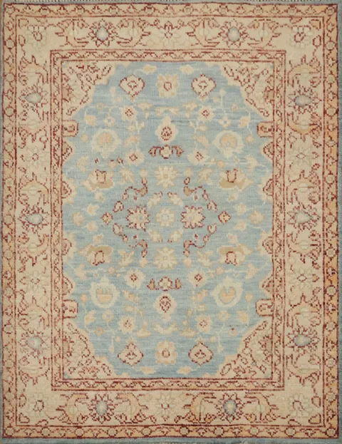 Vegetable Dye Oushak Turkish Foyer Rug 3x4