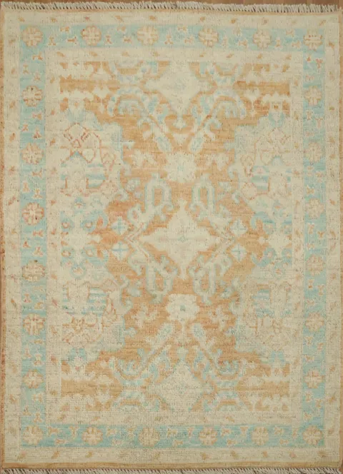 Vegetable Dye Oushak Turkish Accent Rug 3x4