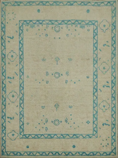 Vegetable Dye Oushak Turkish Foyer Rug 3x4