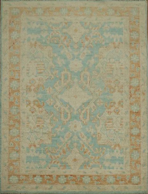 Vegetable Dye Oushak Turkish Accent Rug 3x4