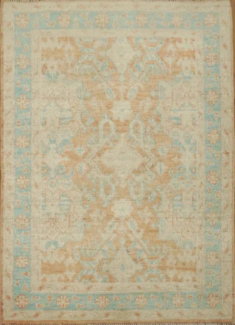 Vegetable Dye Oushak Turkish Accent Rug 3x4