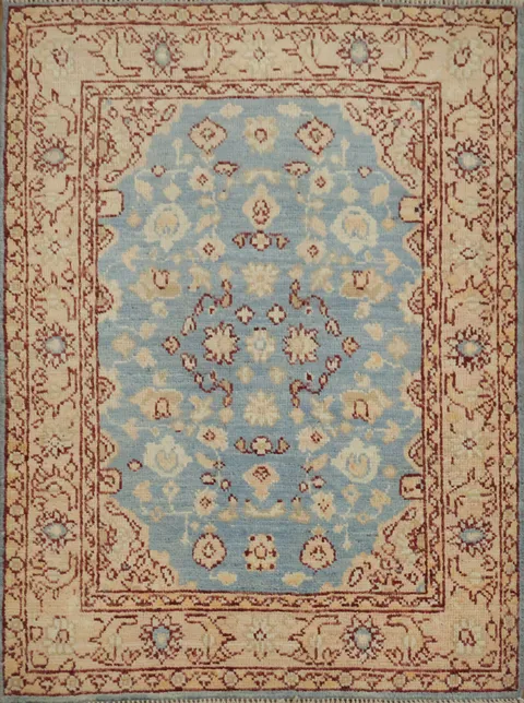 Vegetable Dye Oushak Turkish Foyer Rug 3x4