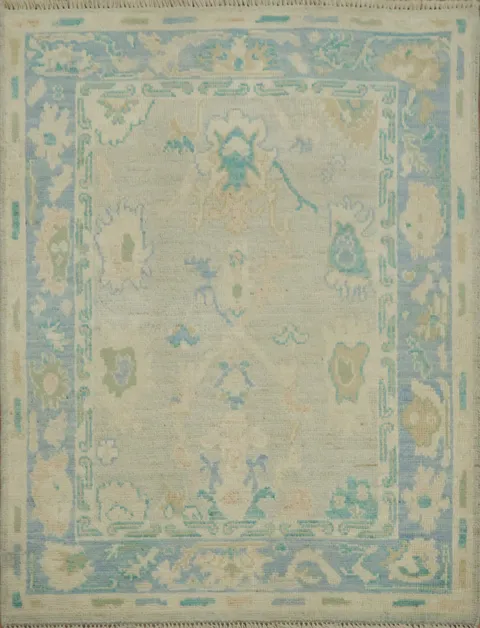 Vegetable Dye Oushak Turkish Accent Rug 3x4