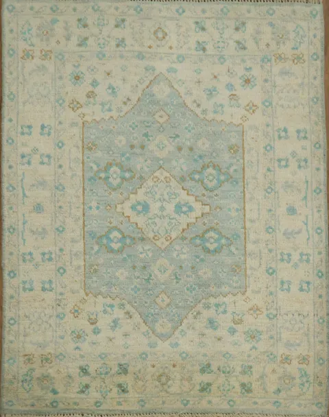 Vegetable Dye Oushak Turkish Accent Rug 3x4