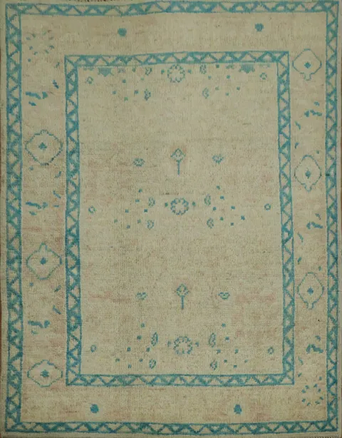 Vegetable Dye Oushak Turkish Rug 3x4