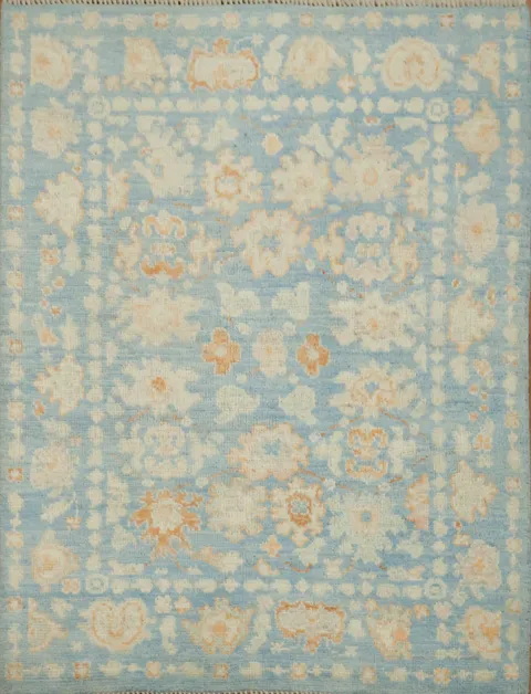 Vegetable Dye Oushak Turkish Foyer Rug 3x4