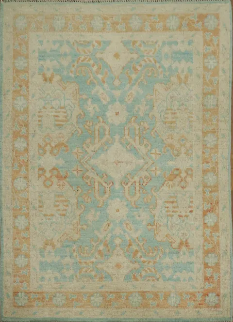 Vegetable Dye Oushak Turkish Rug 3x4