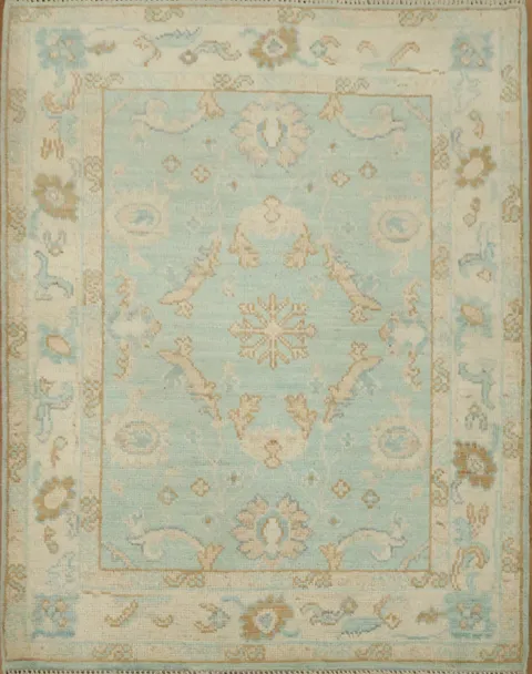 Vegetable Dye Oushak Turkish Accent Rug 3x4