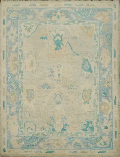 Vegetable Dye Oushak Turkish Accent Rug 3x4