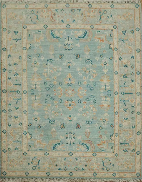 Vegetable Dye Oushak Turkish Rug 3x4