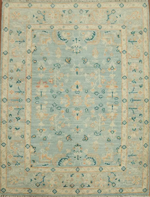 Timeless Oushak Vegetable Dye Rug 3x4 Perfect for a Classic Look