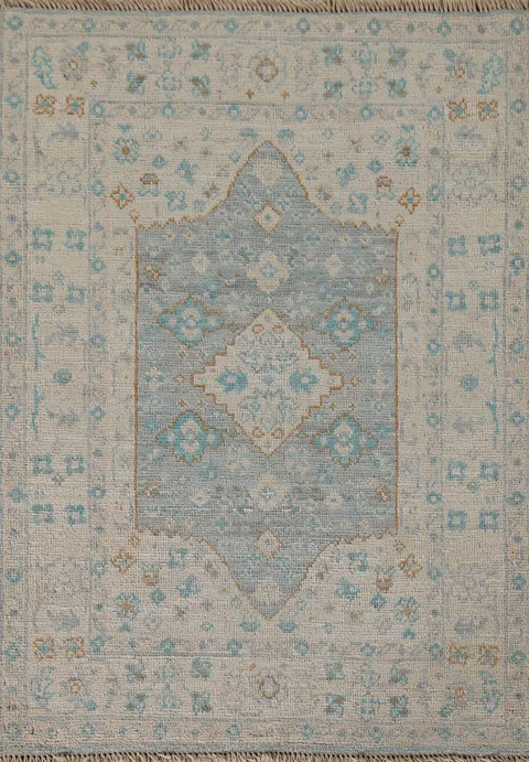 Vegetable Dye Oushak Turkish Accent Rug 3x4