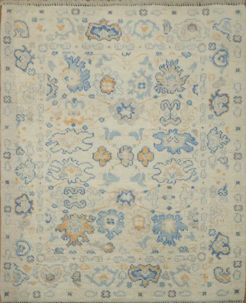 Vegetable Dye Oushak Turkish Foyer Rug 3x4