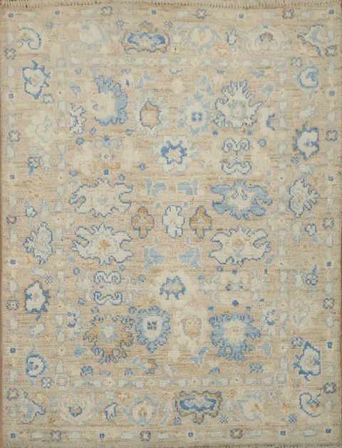 Vegetable Dye Oushak Turkish Foyer Rug 3x4