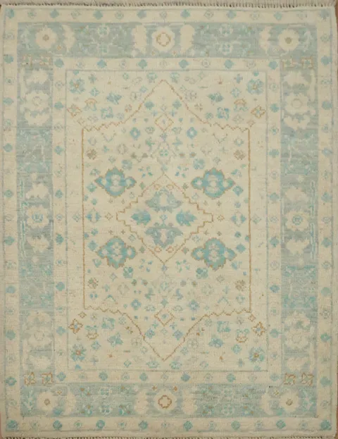 Vegetable Dye Oushak Turkish Foyer Rug 3x4