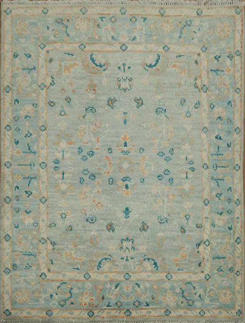 Vegetable Dye Oushak Turkish Accent Rug 3x4