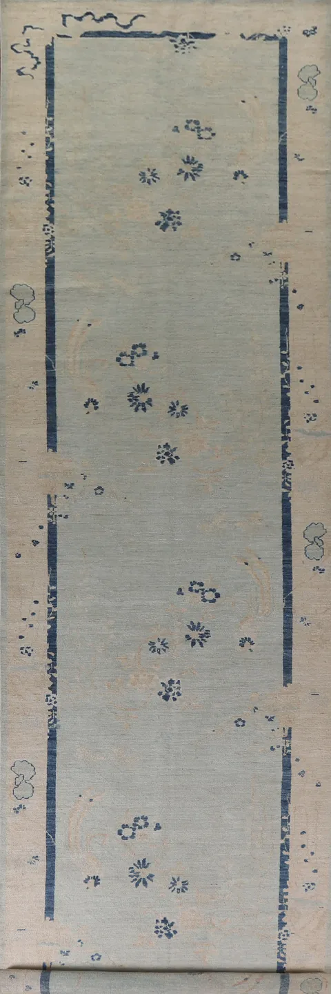 Vegetable Dye Oushak Turkish Runner Rug 5x24