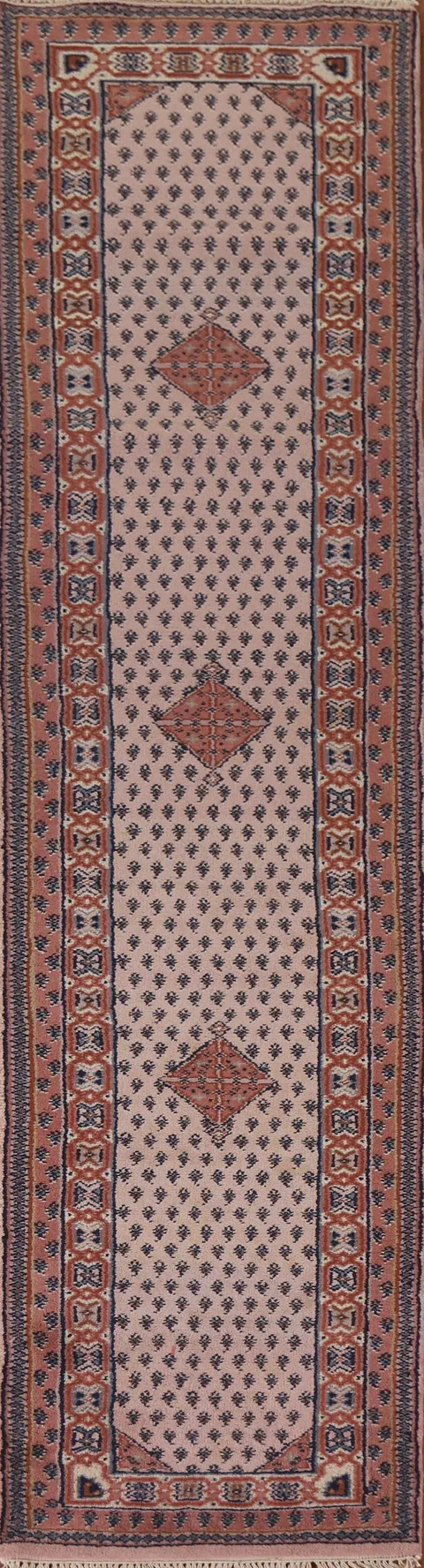 Pink Geometric Botemir Indian Runner Rug 2x12