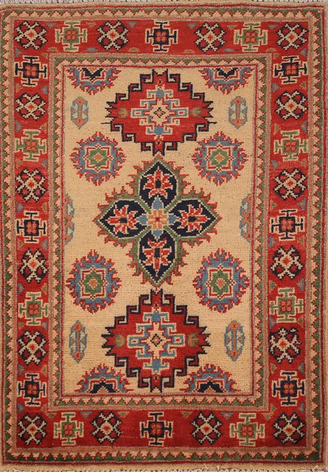 Geometric Kazak Oriental Foyer Rug 2x3