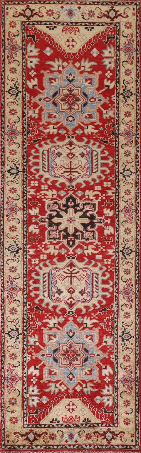 Vegetable Dye Heriz Serapi Runner Rug 3x10