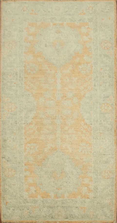 Vegetable Dye Oushak Turkish Accent Rug 2x4