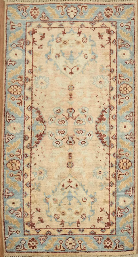 Vegetable Dye Oushak Turkish Accent Rug 2x4