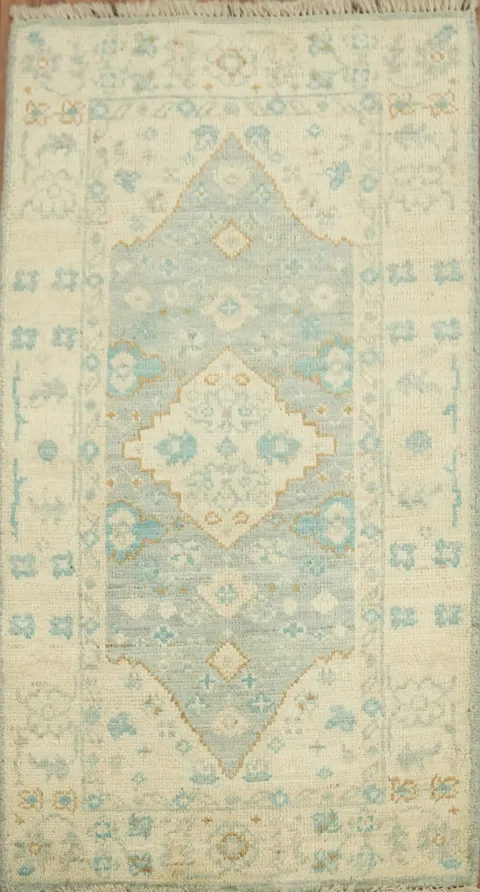 Muted Color Oushak Vegetable Dye Accent Rug 2x4