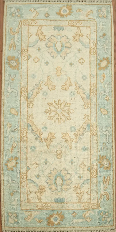 Vegetable Dye Oushak Turkish Accent Rug 2x4