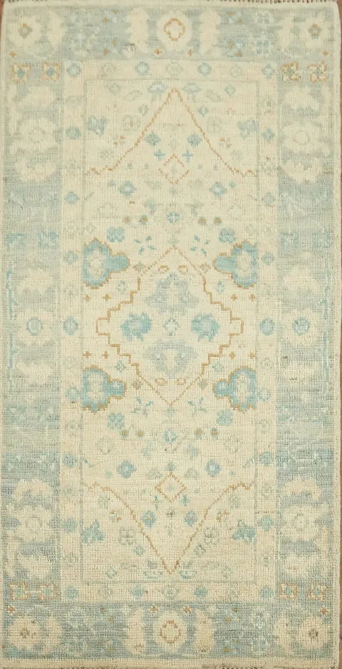 Vegetable Dye Oushak Turkish Accent Rug 2x4