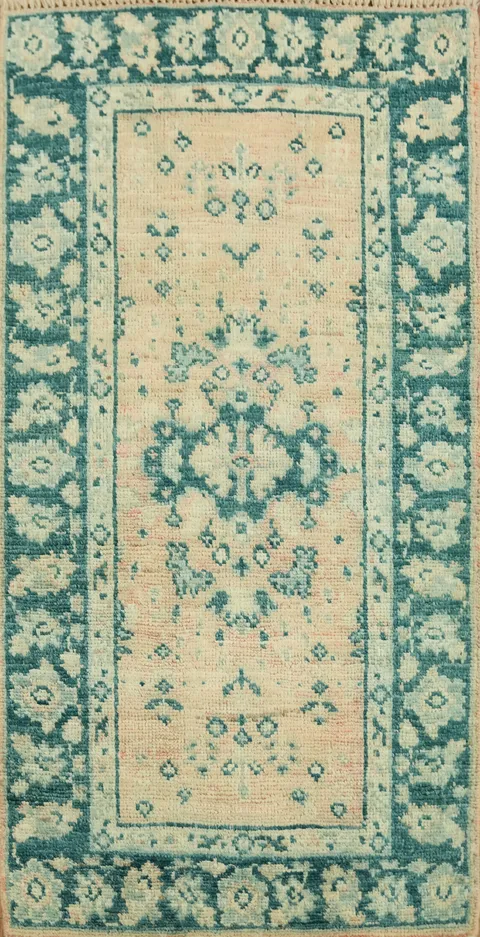 Vegetable Dye Oushak Turkish Foyer Rug 2x4
