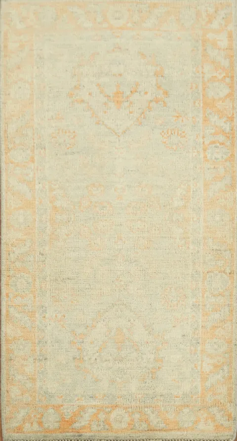 Muted Oushak Vegetable Dye Turkish Accent Rug 2x4
