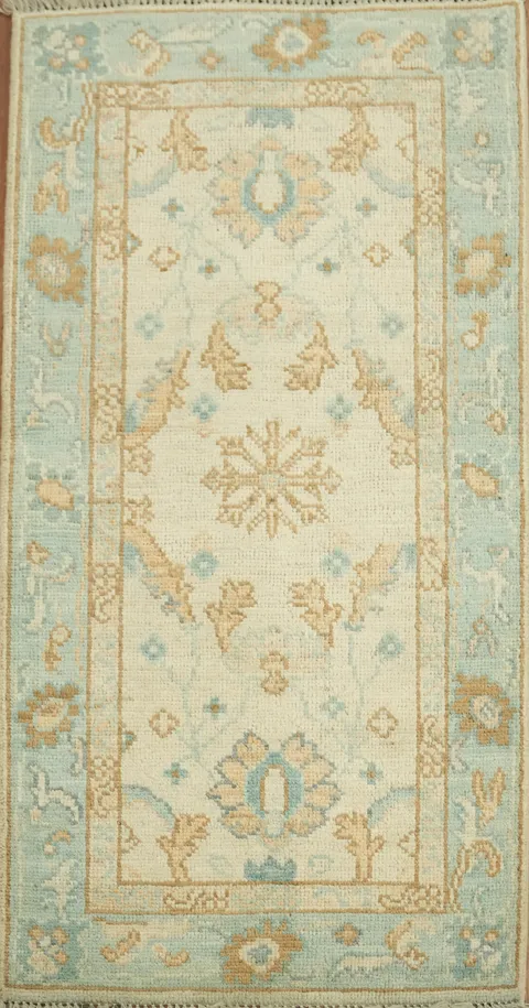 Vegetable Dye Oushak Turkish Accent Rug 2x4